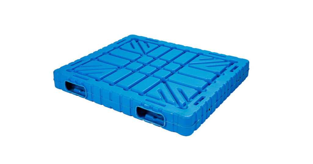 Heavy-duty blow-molded double-sided plastic pallet for warehouse, logistics, and cold storage
